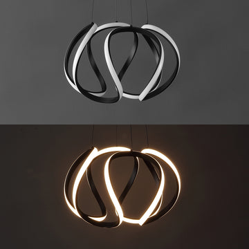 Euphoria 18.5" Contemporary Designer Aluminum/Iron Scribble Integrated LED Pendant Light - JONATHAN Y